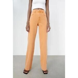 Zara Orange Flare & Wide Leg Jeans